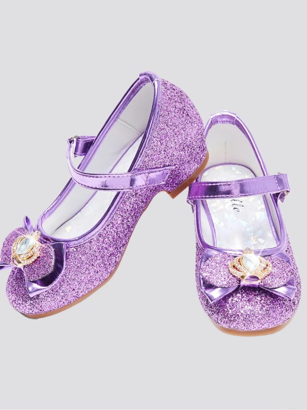 💜NWT STELLE GIRLS CROWN PURPLE GLITTER MARY JANE DRESS SHOE SIZE 9 TODDLER